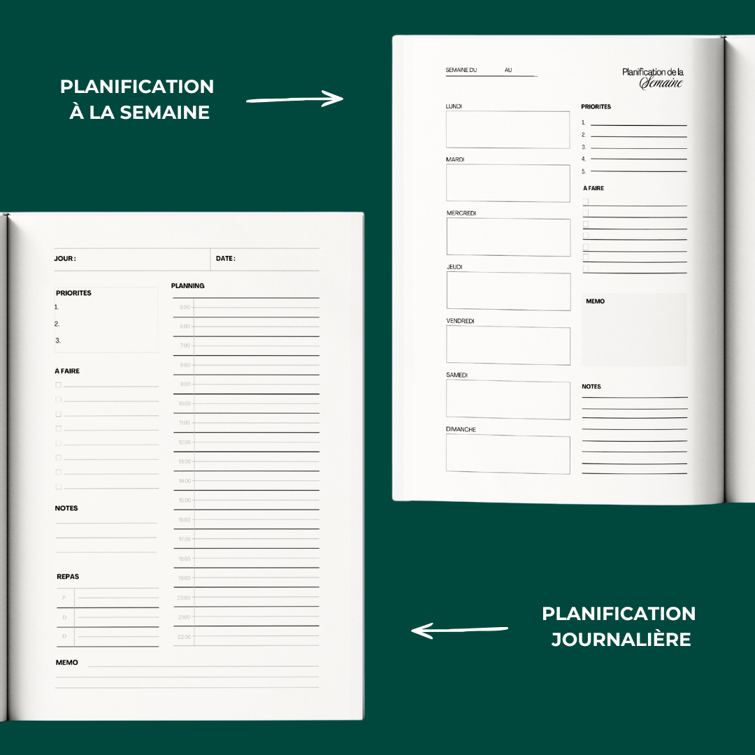 Productivité Sans Forcer - LE planner qui t'apprends vraiment comment optimiser ton temps
