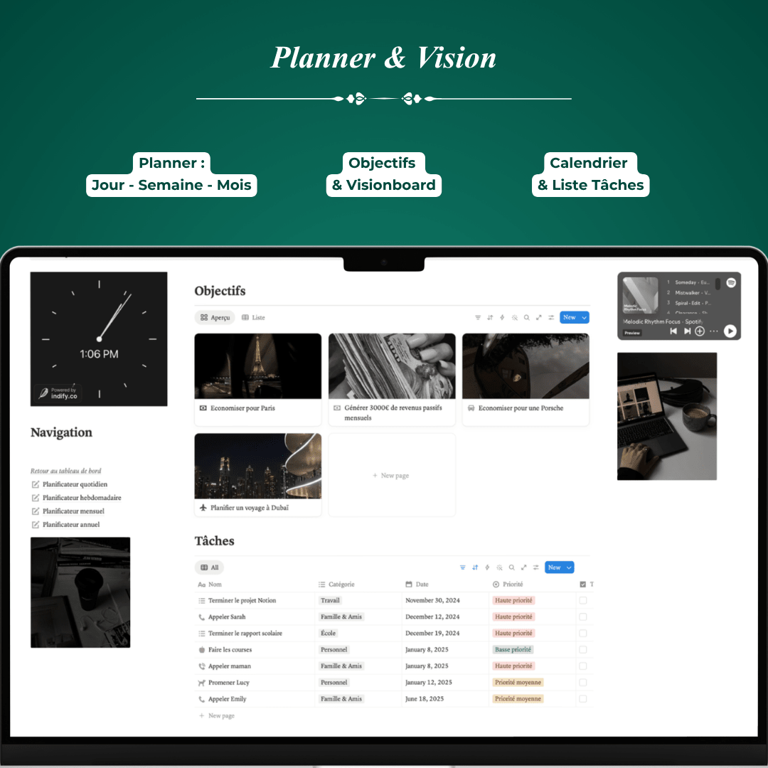 Planificateur de Vie - Template Notion