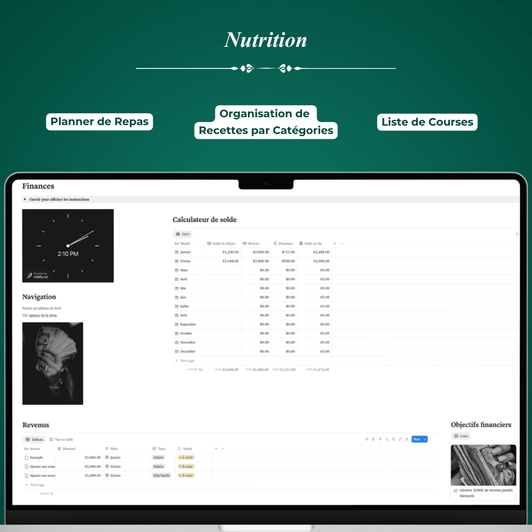 Planificateur de Vie - Template Notion